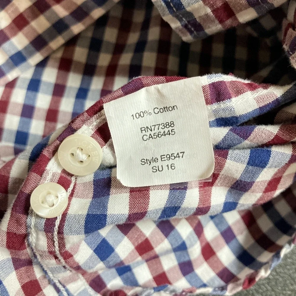 J Crew‎ Plaid Shirt Men XL Button Down Short Sleeve Preppy July 4 Americana